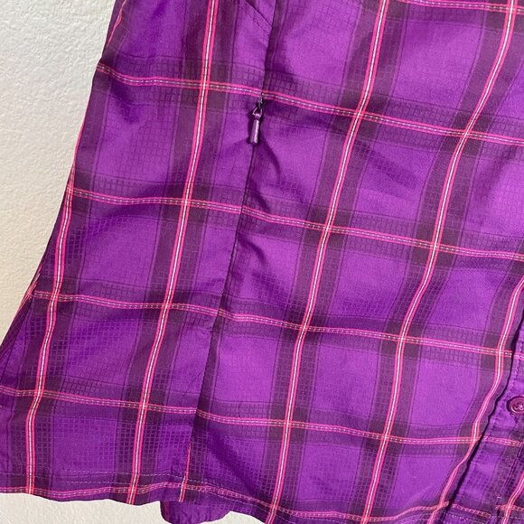 Columbia Womens XL Omni Shade Plaid Button Up Roll Tab Sleeve Shirt Outdoor - Picture 8 of 11
